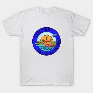 Custer National Forest Montana Camping Canoe T-Shirt